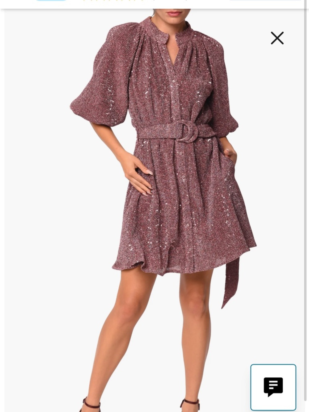 CIEBON Metallic Knit Nordstrom Sparkling Rose Pink Sequin Dress Medium Current - Picture 3 of 13